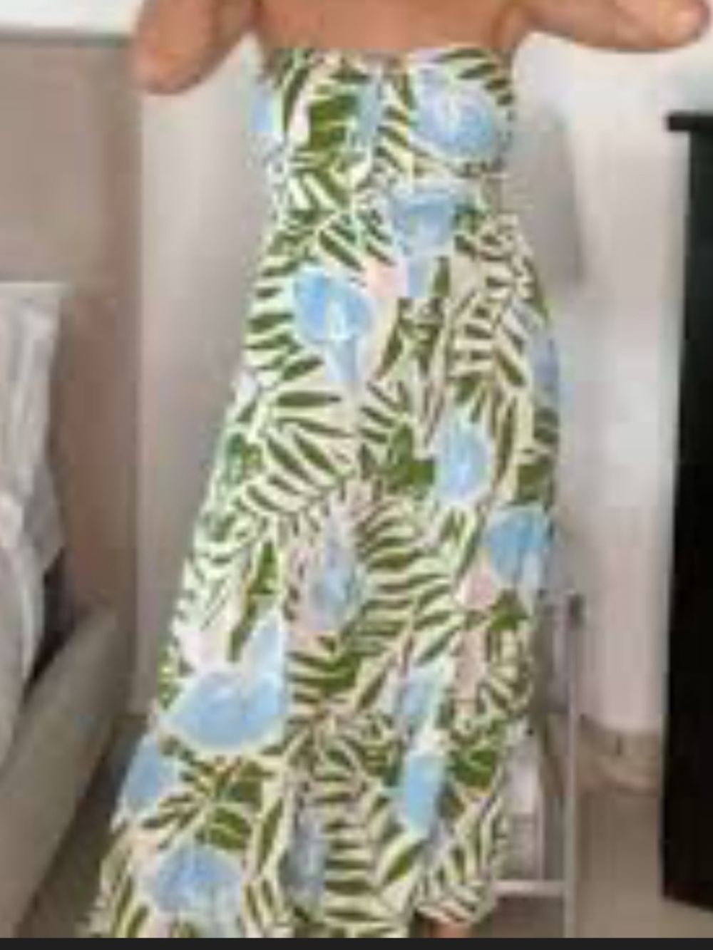 Women's Green Tropical Print A-Line Skirt size small